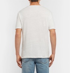 Officine Generale - Flocked Cotton and Linen-Blend T-Shirt - Men - White