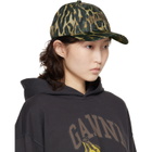 GANNI Black & Brown Printed Nylon Cap