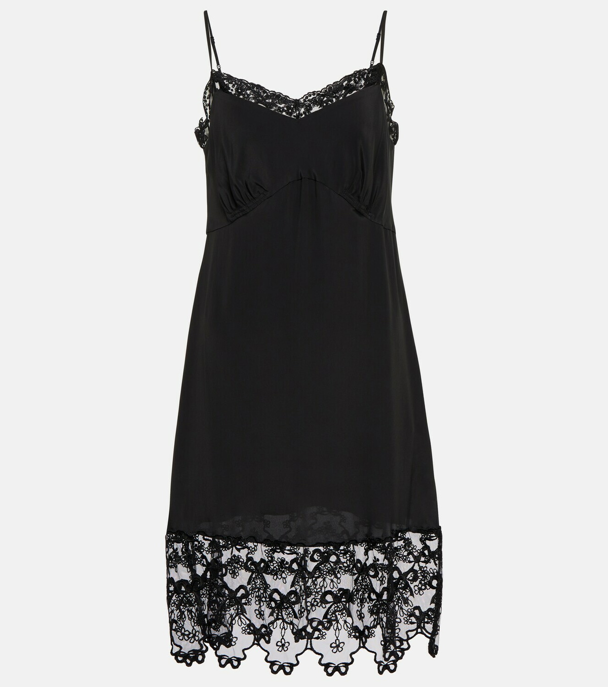 【Simone Rocha】レーストリム スリップドレス ブラック Simone Rocha - Lace-trimmed slip dress Simone Rocha