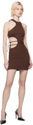 ANDREĀDAMO Brown Cutout Minidress