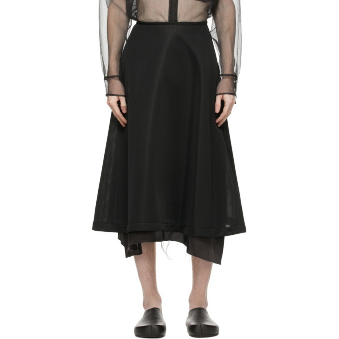 Photo: Sulvam Black Flared Jersey Skirt