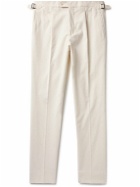Saman Amel - Straight-Leg Pleated Cotton-Corduroy Trousers - Neutrals