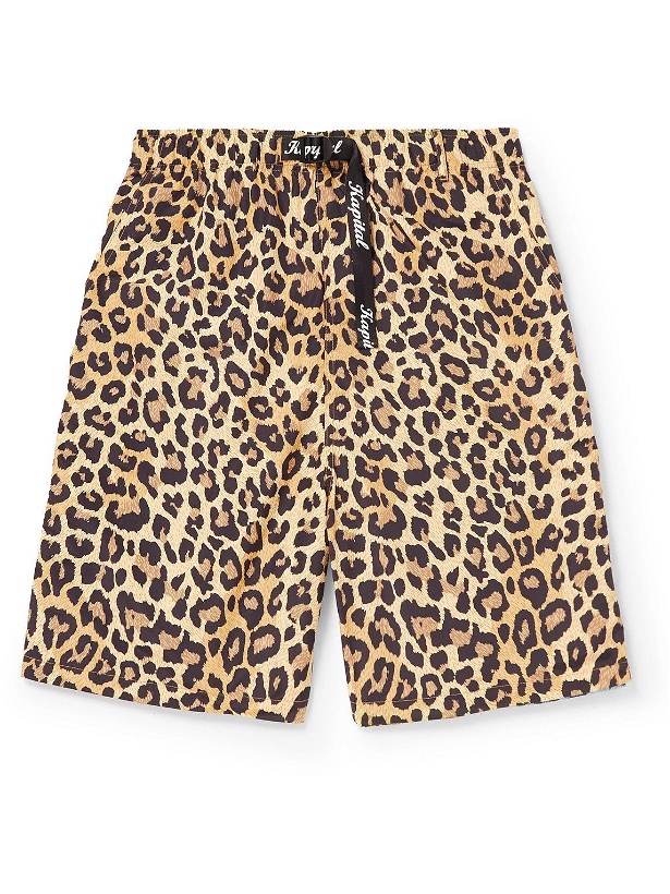 Photo: KAPITAL - Wide-Leg Leopard-Print Shell Drawstring Shorts - Brown