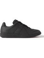 Maison Margiela - Replica Distressed Coated-Canvas Sneakers - Black