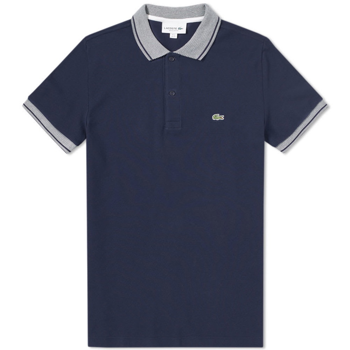 Photo: Lacoste Contrast Tipped Polo Blue