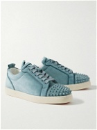 Christian Louboutin - Louis Junior Spiked Suede Sneakers - Blue