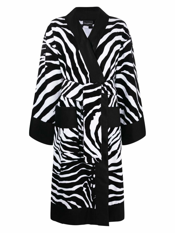 Photo: Dolce & Gabbana Black Zebra Print Robe