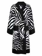 Dolce & Gabbana Black Zebra Print Robe