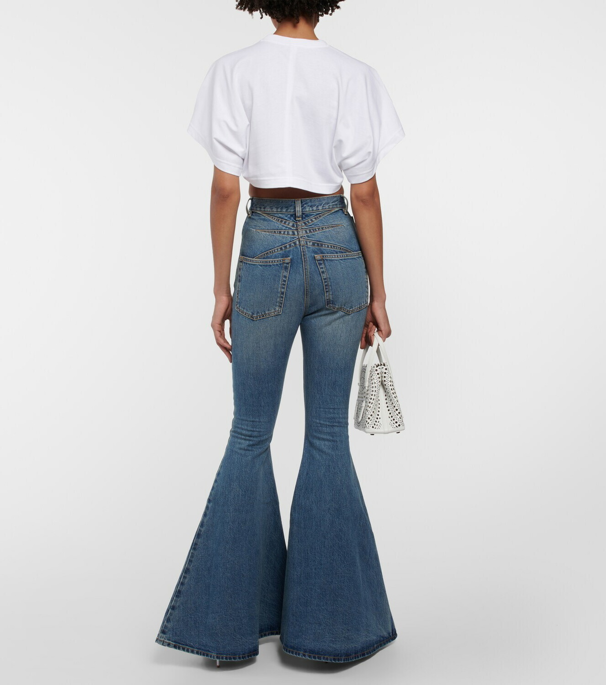 Alaïa Logo cropped cotton T-shirt