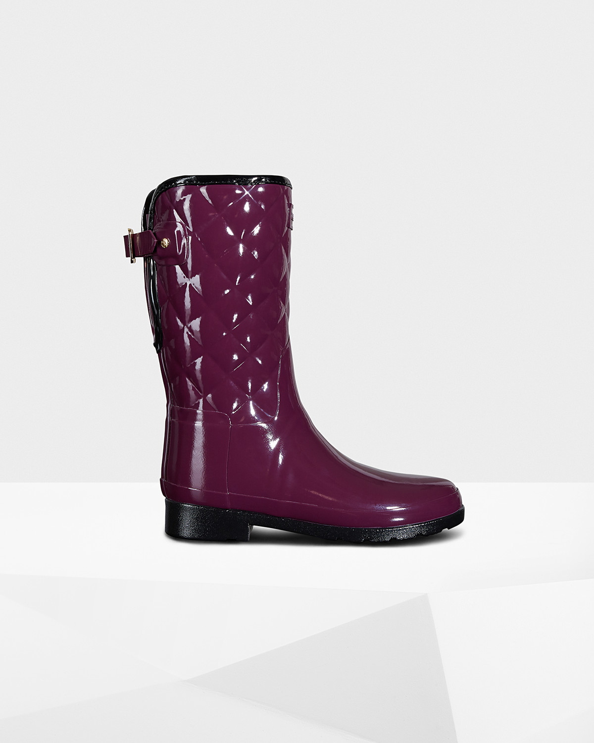 Women's Original Short Refined Quilted Gloss Rain Boots