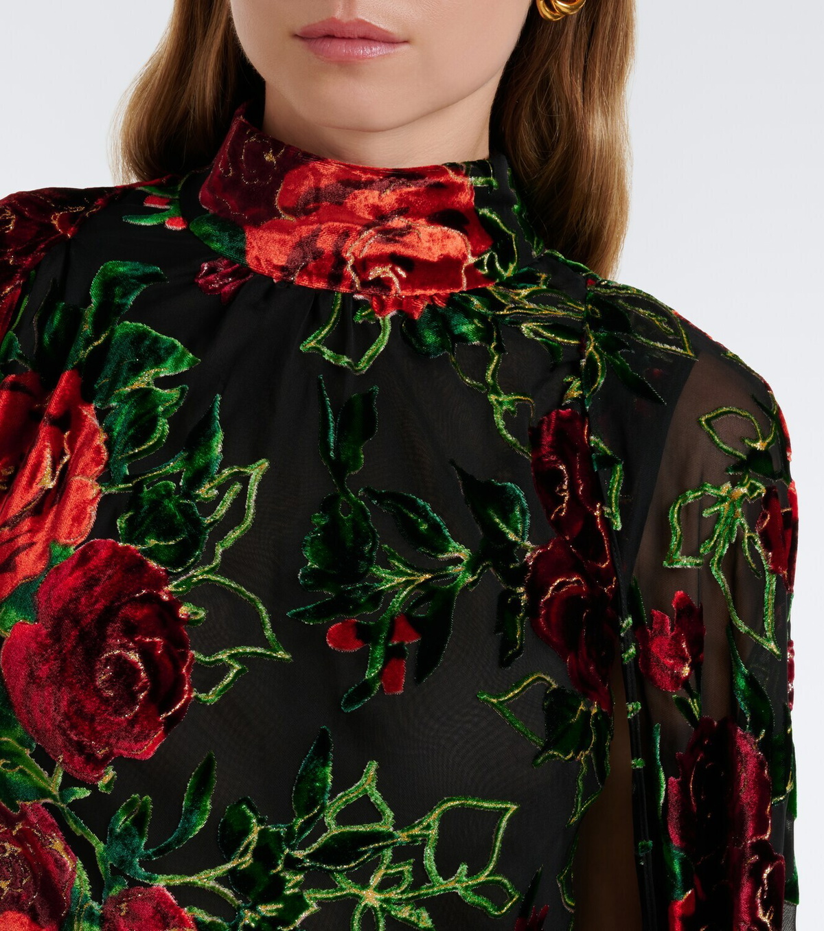Rodarte Floral devoré velvet gown