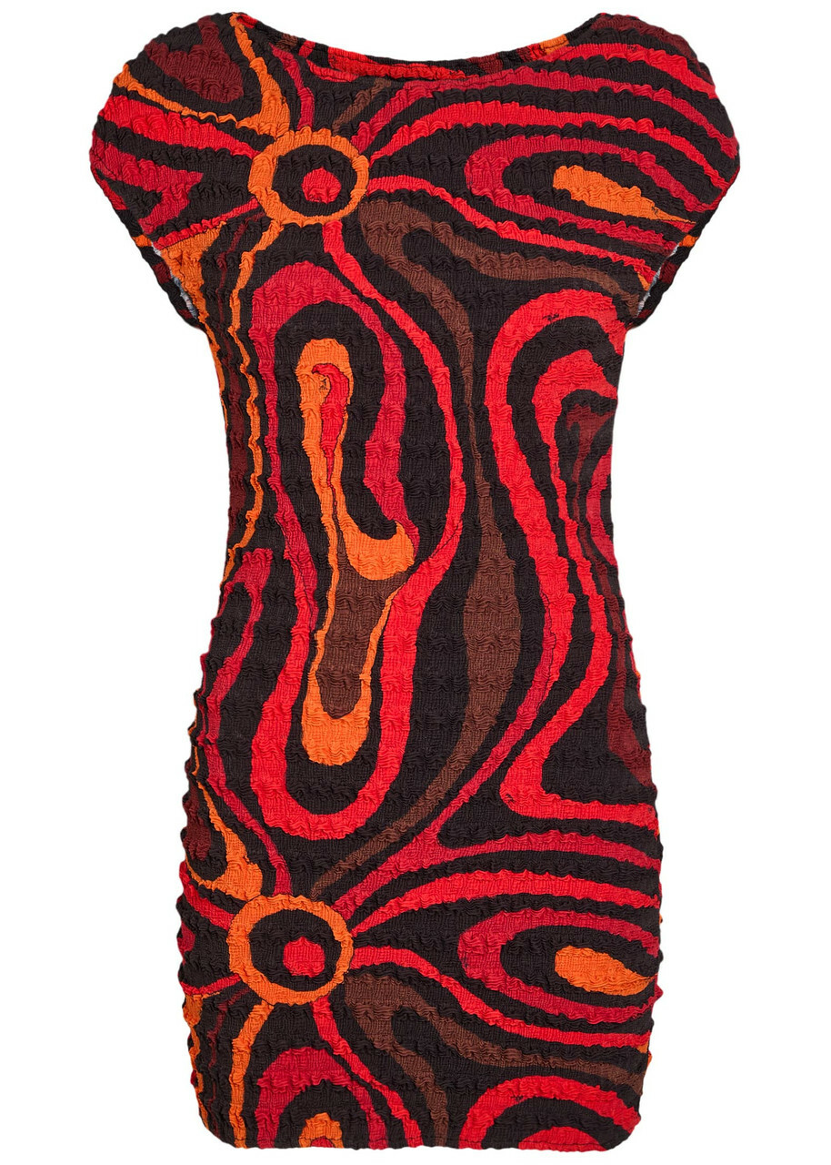 Pucci Printed Seersucker Mini Dress Orange