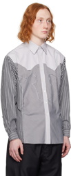 Maison Margiela Black & White Patchwork Long Sleeve Shirt