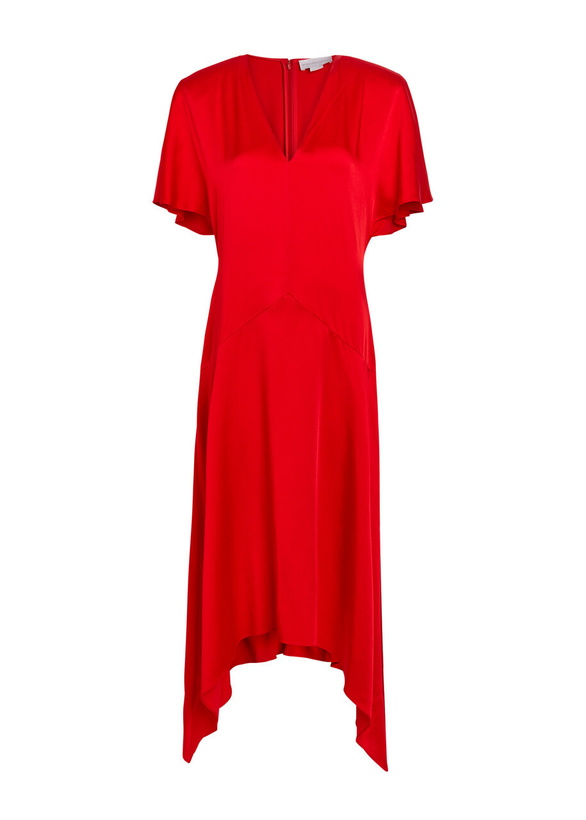 Photo: Stella Mccartney Envers V-neck Satin Midi Dress Red