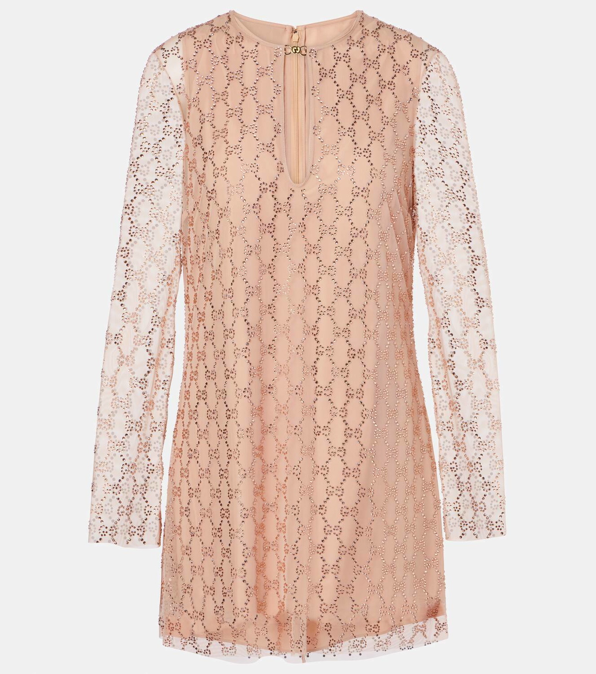 chinese dress ladies Gucci Lace-Trimmed Lingerie Dress