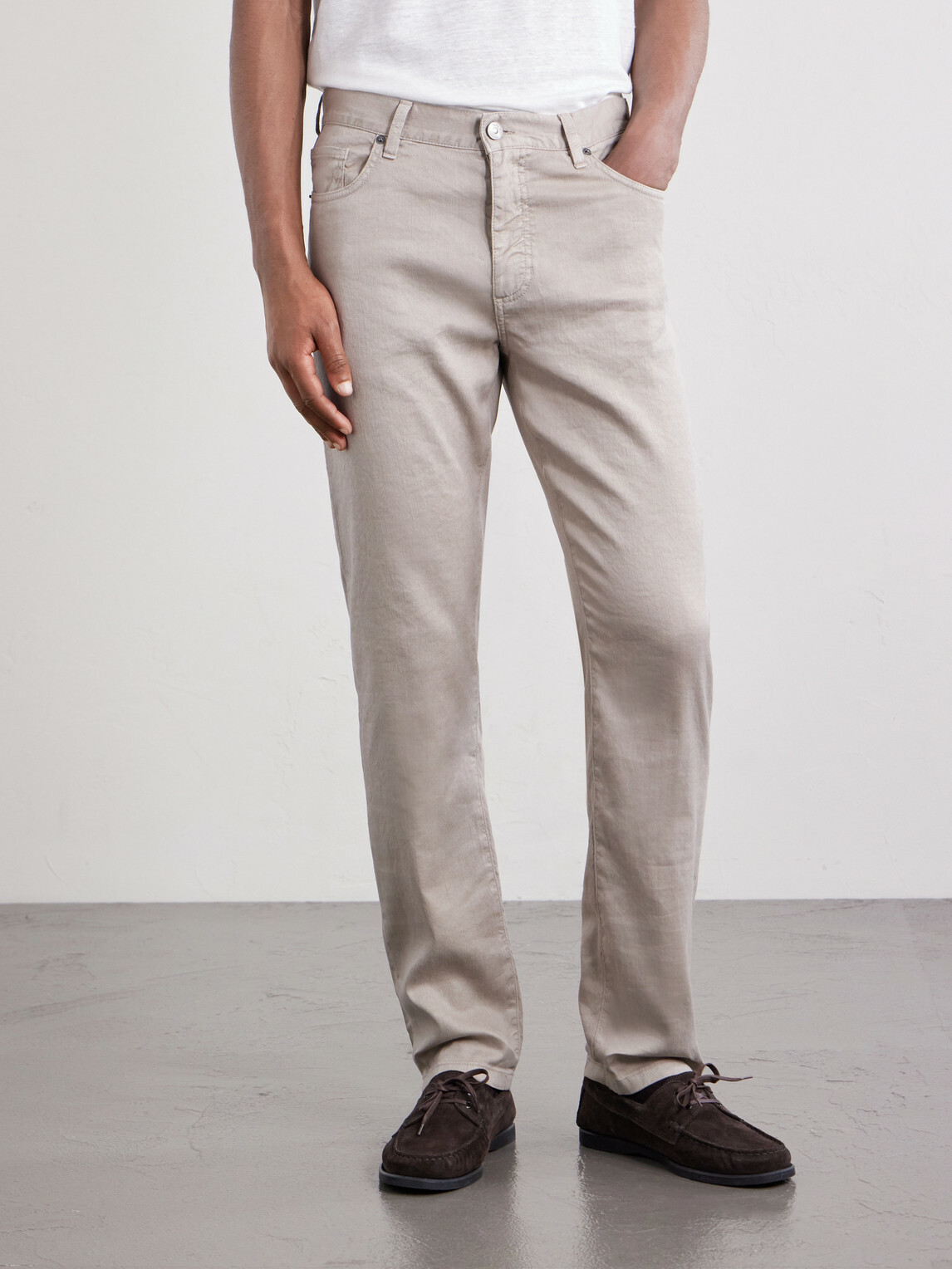 Zegna - Straight-Leg Linen and Cotton Jeans - Neutrals