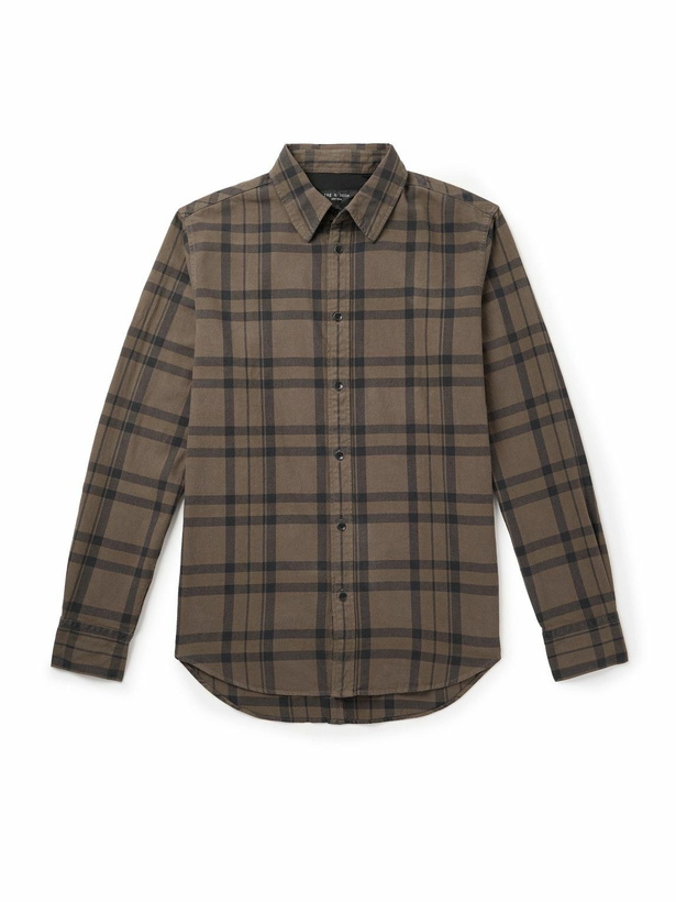 Photo: Rag & Bone - Tomlin Checked Cotton-Flannel Shirt - Brown