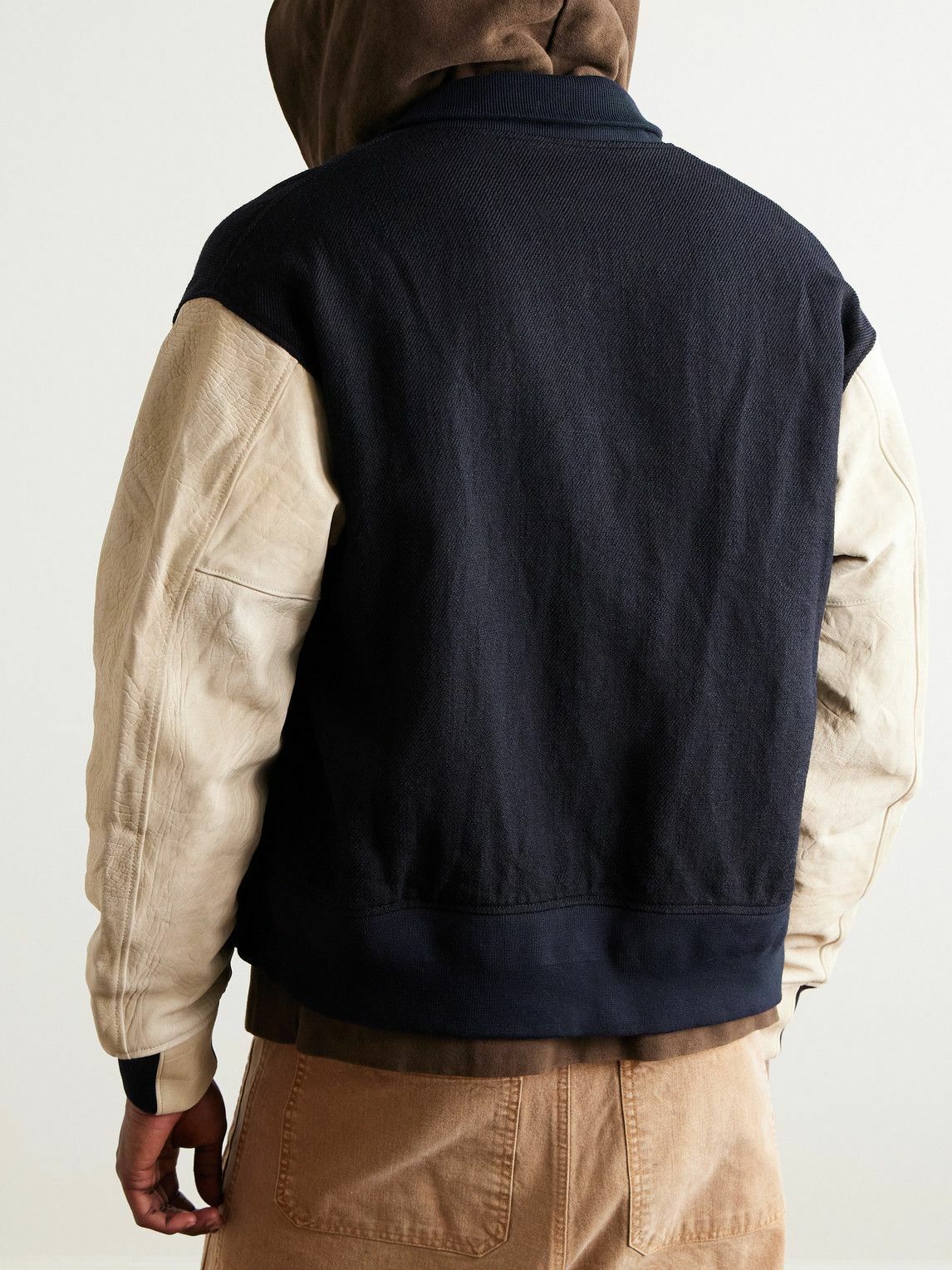 Visvim - Embroidered Wool and Linen-Blend Twill and Full-Grain