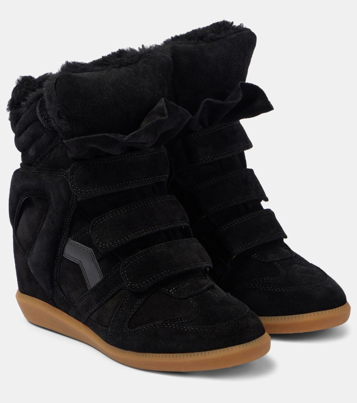 Isabel Marant Bekett 70 shearling-trimmed sneakers