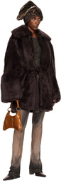 KNWLS Brown Baby Shearling Coat