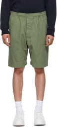 MHL by Margaret Howell Green Compact Cotton Drill Pull-Up Shorts