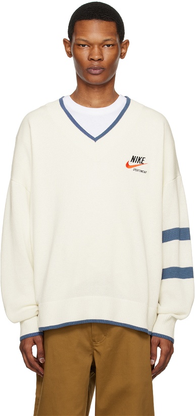 Photo: Nike White Embroidered Sweater