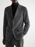 UMIT BENAN B - Cotton and Cashmere-Blend Corduroy Suit Jacket - Gray