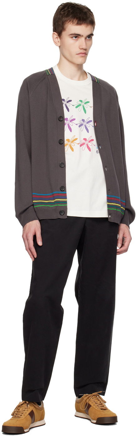 PS by Paul Smith Brown Striped Cardigan