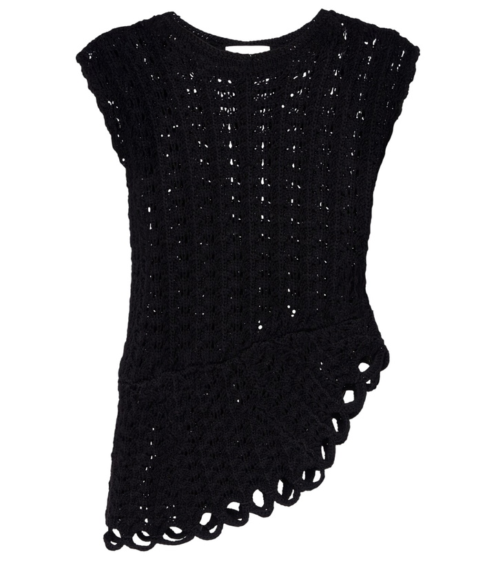 Photo: Loulou de Saison Saez asymmetric scalloped crochet top