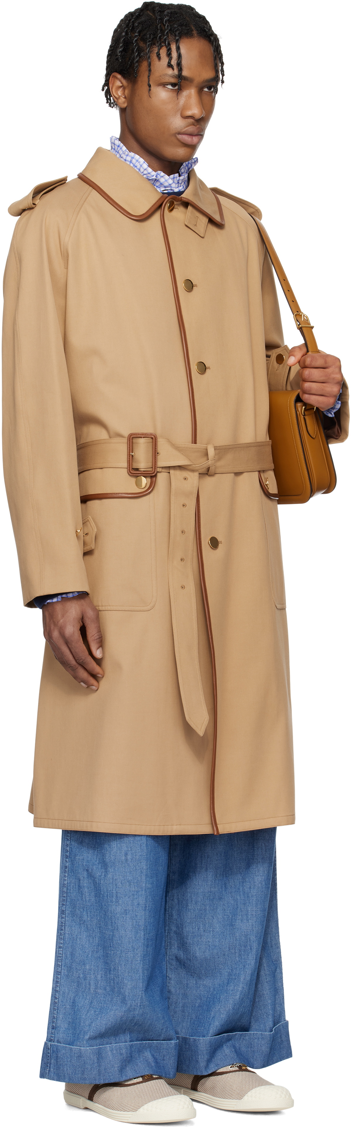 Valentino Tan Belted Trench Coat