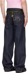 Jean Paul Gaultier Blue 'The JPG Raw Jeans' Jeans