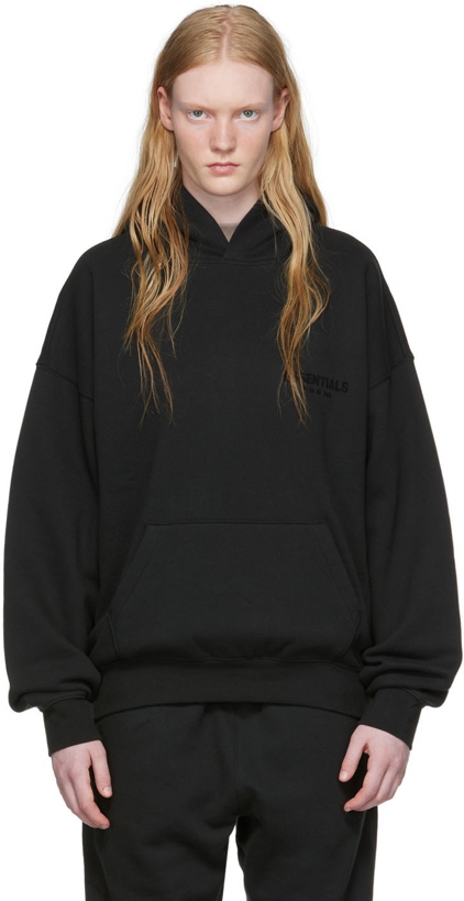 Photo: Essentials Black Cotton Hoodie