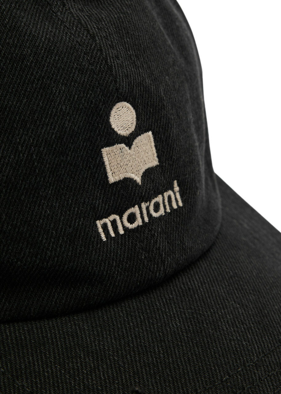 Isabel Marant Tomas Logo Cotton cap Black