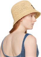 Off-White Beige Raffia Bucket Hat