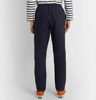 De Bonne Facture - Tapered Linen Drawstring Trousers - Blue