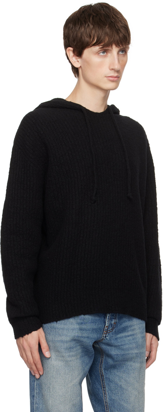 Black best sale ribbed hoodie