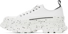 Alexander McQueen White Paint Tread Slick Low Sneakers