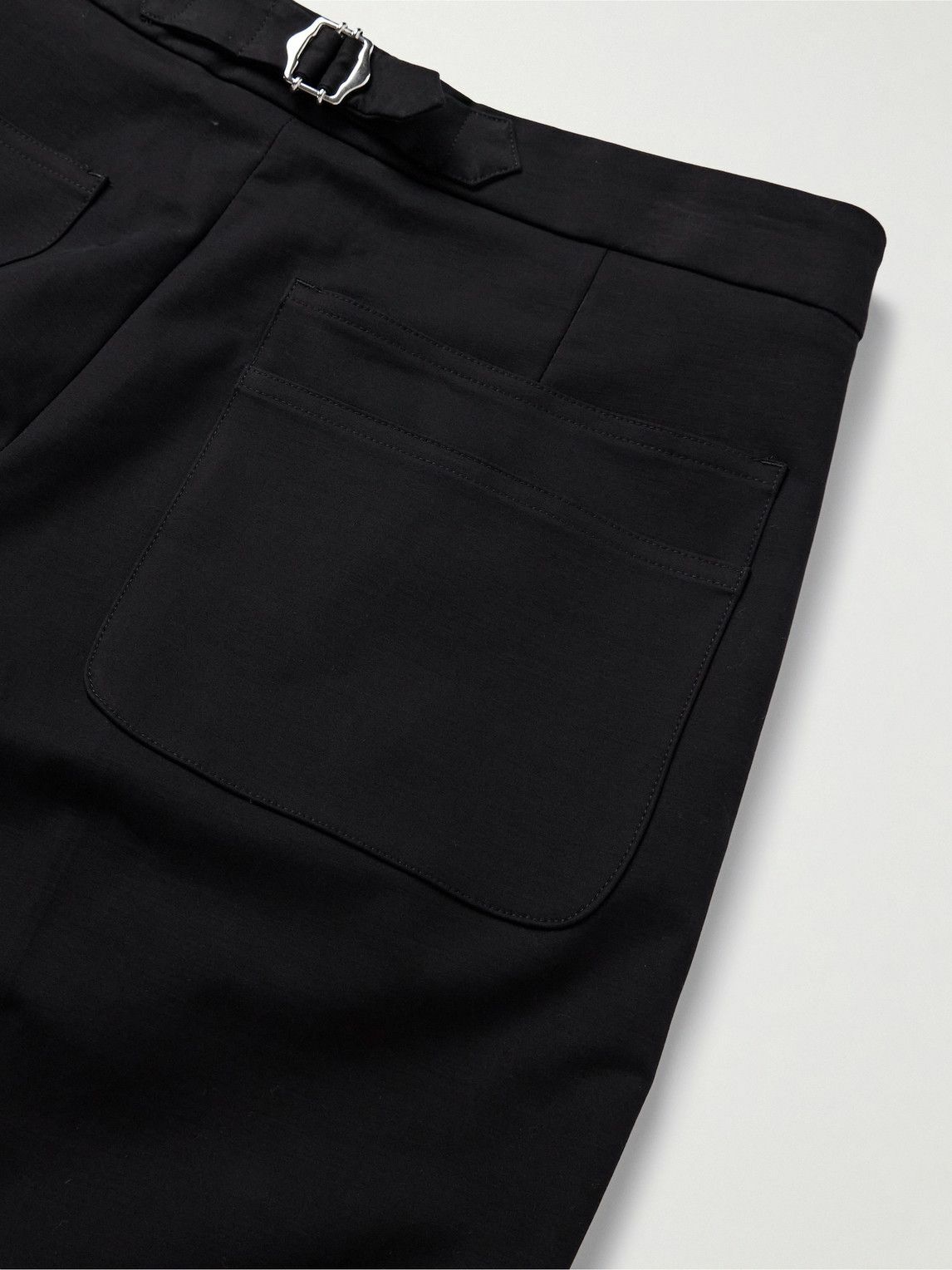 UMIT BENAN B - Straight-Leg Pleated Cotton-Blend Trousers - Black