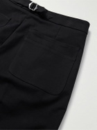 UMIT BENAN B - Straight-Leg Pleated Cotton-Blend Trousers - Black
