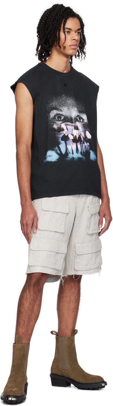 MISBHV Gray Raw Edge Shorts
