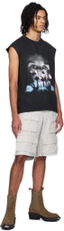 MISBHV Gray Raw Edge Shorts