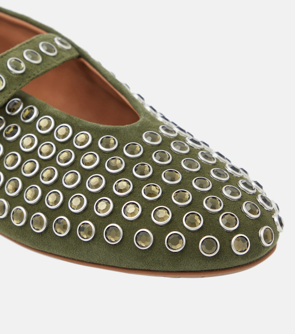 Alaa Embellished suede ballet flats ALAA