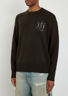 Amiri MA Logo-appliquéd Wool Jumper Dark Brown