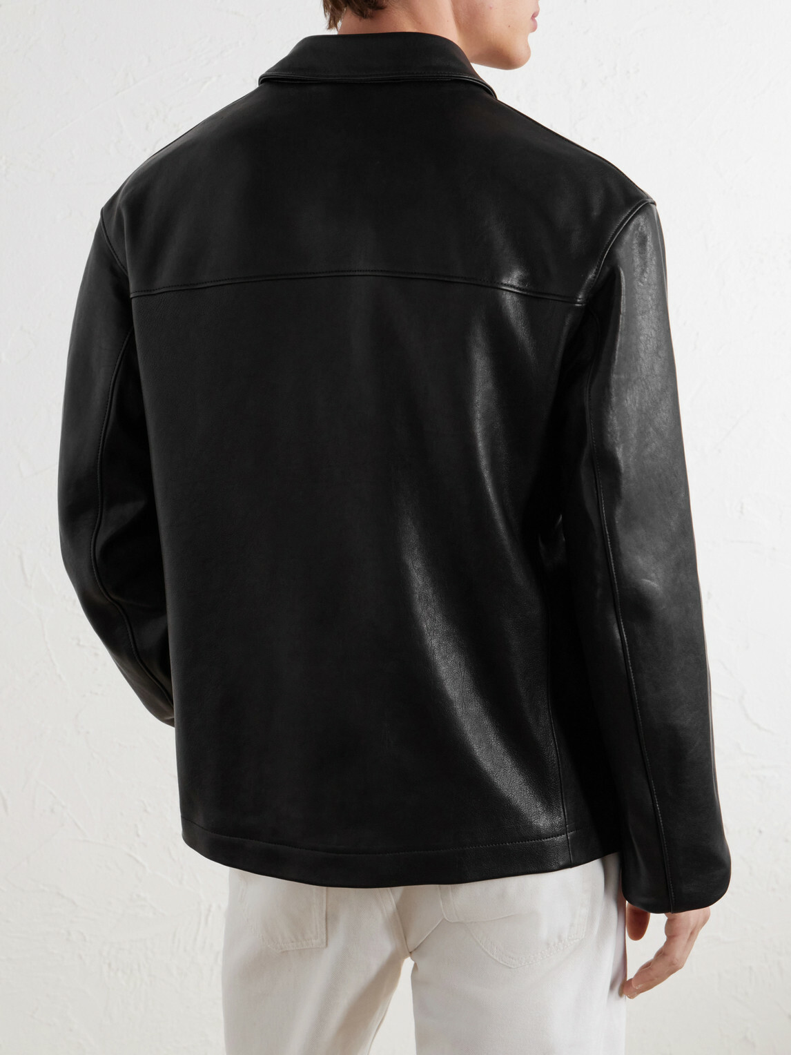 LEMAIRE - Paneled Leather Jacket - Black