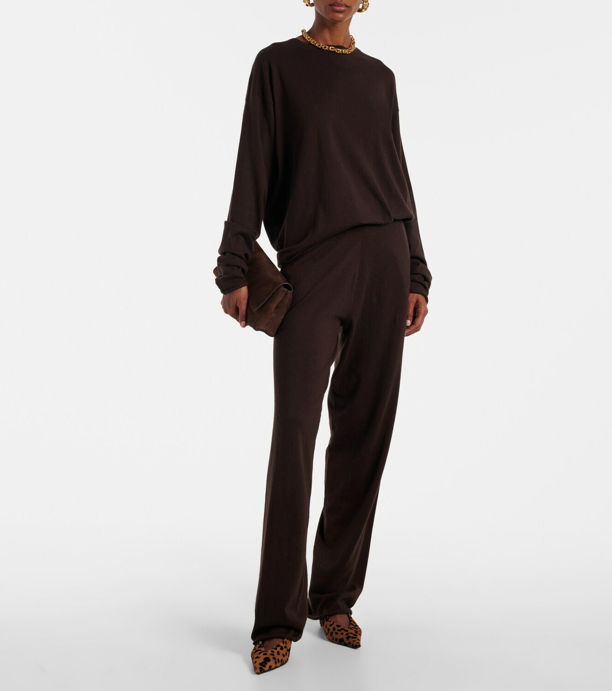 Extreme Cashmere N°353 Relax cotton-blend straight pants