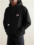 WTAPS - Logo-Embroidered Printed Cotton-Jersey Hoodie - Black