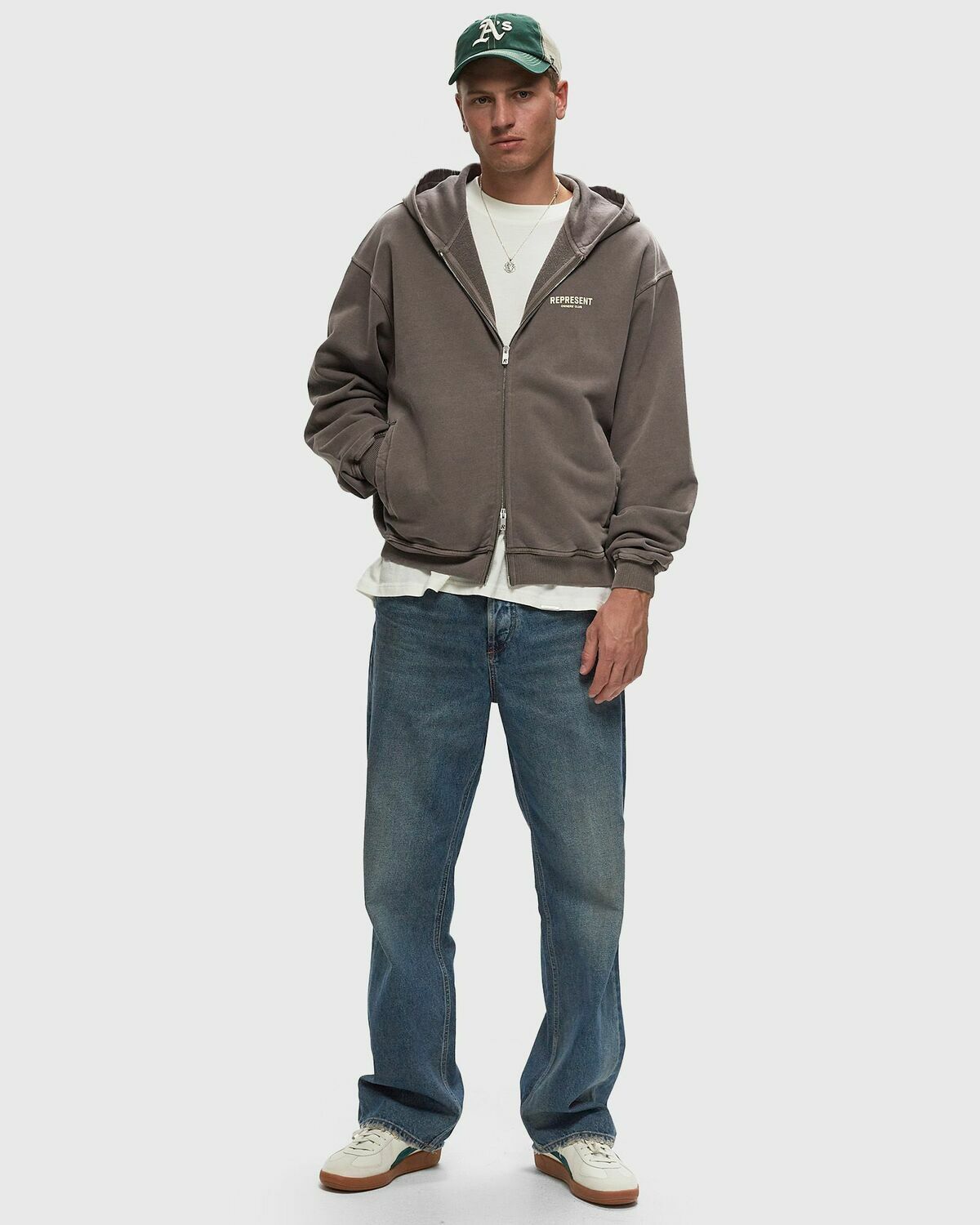 Represent Represent Owners Club Zip Hoodie Grey Zippers Represent