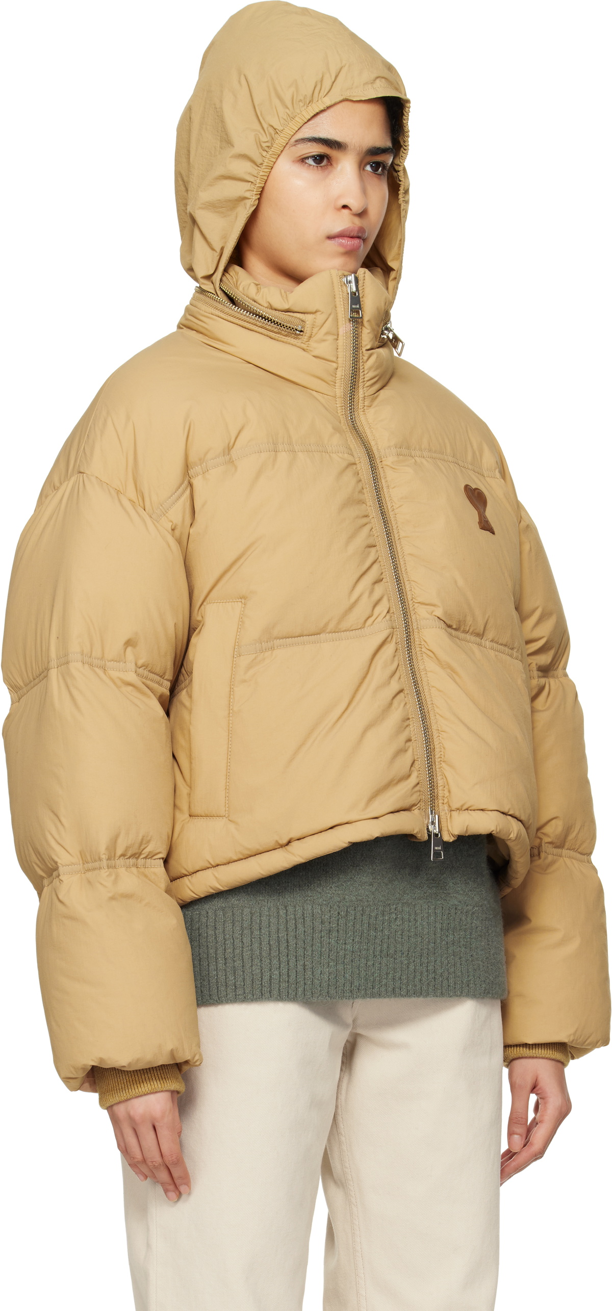 AMI Paris Tan Ami de Coeur Down Jacket