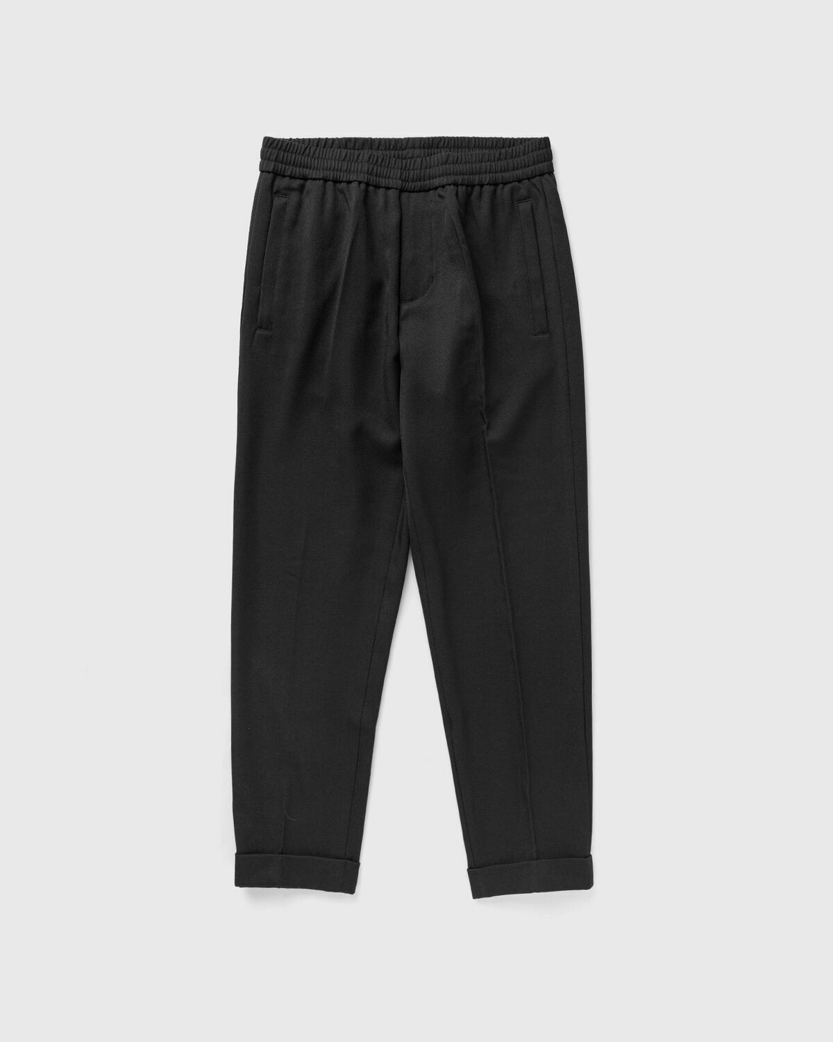 ØLÅF SLIM ELASTICATED TROUSER Black Mens Casual Pant