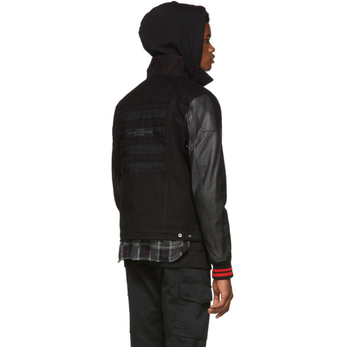 DIESEL レザー切替ジャケット J-YUKI Diesel Black Leather and Denim J-Yuki Jacket Diesel